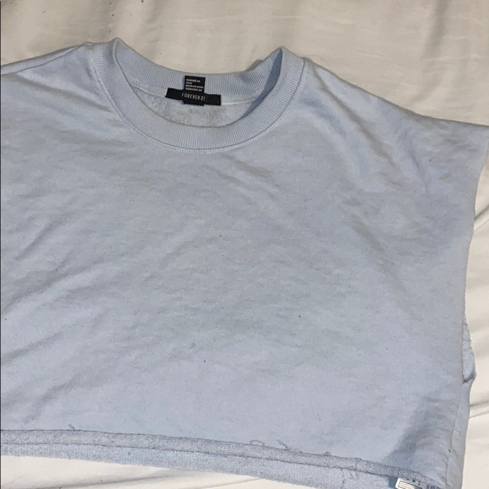 Blue Muscle Tee Crop Top